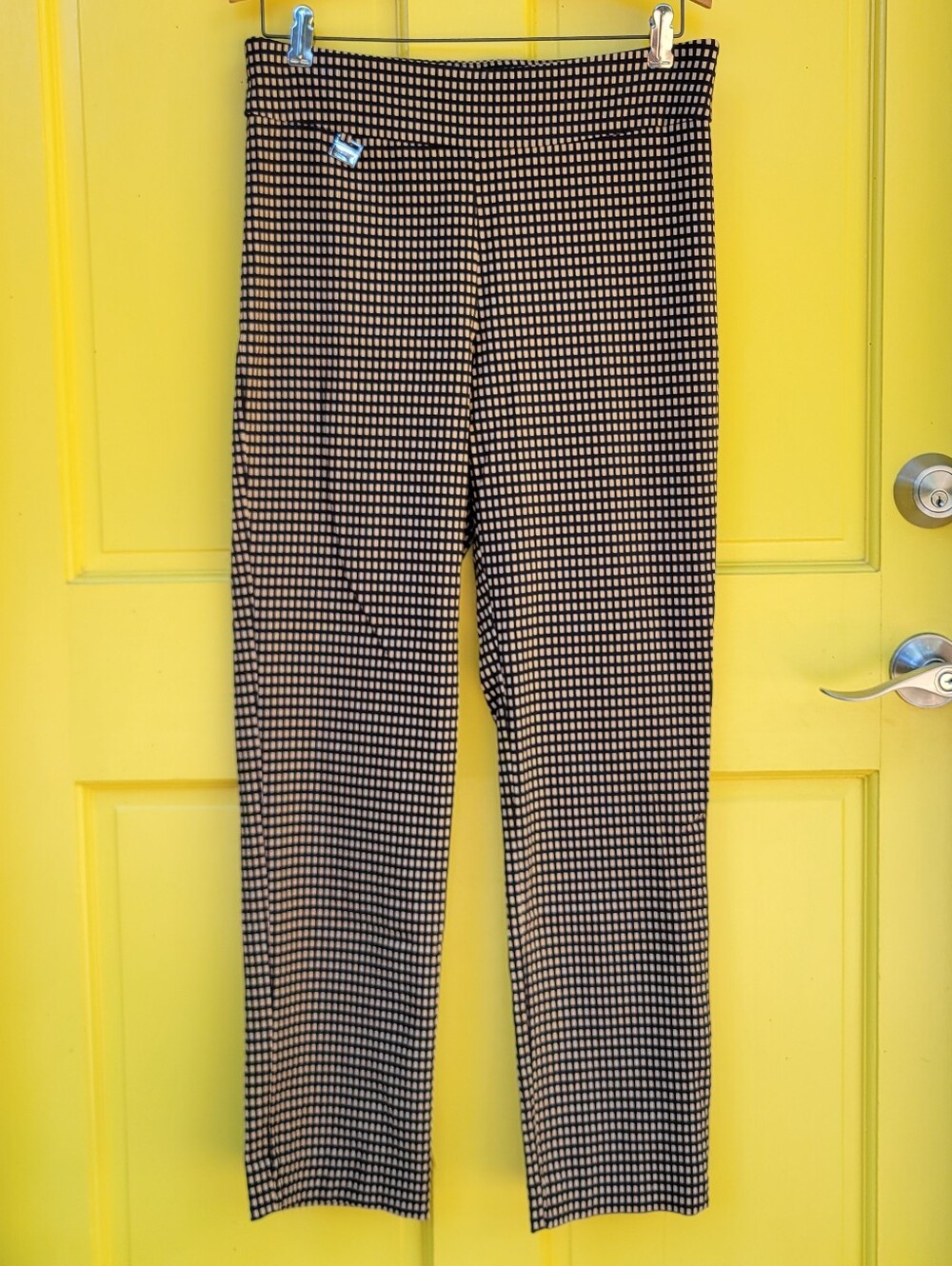 Courtenay Windowpane Check Pull-On Pants Size 12 Officecore Quiet Luxury